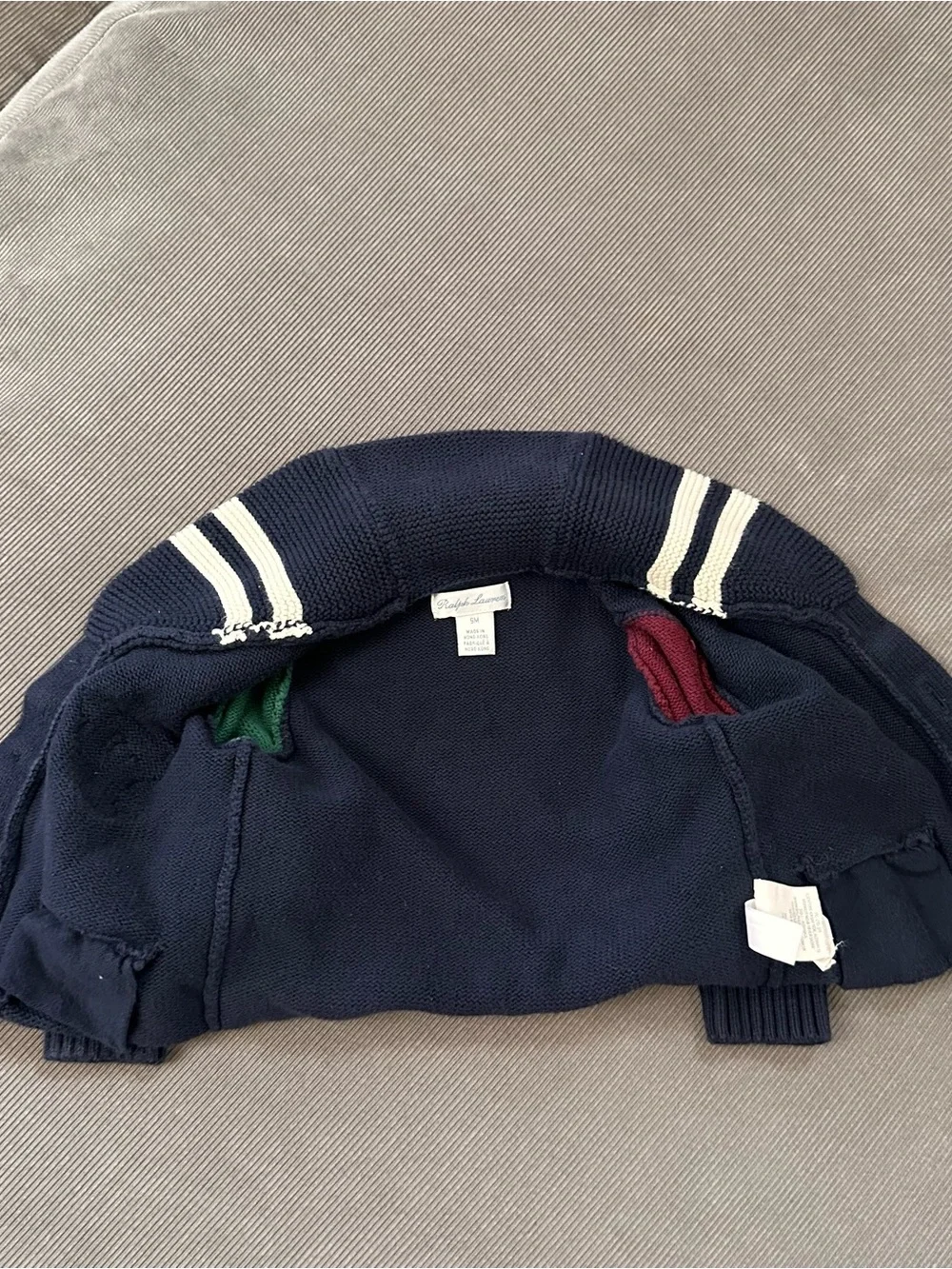 Polo Ralph Lauren Kids P Wing Polo Bear Patch Cardigan Boys Infant Size 9M